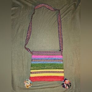 Boho Rainbow Woven Shoulder Bag
